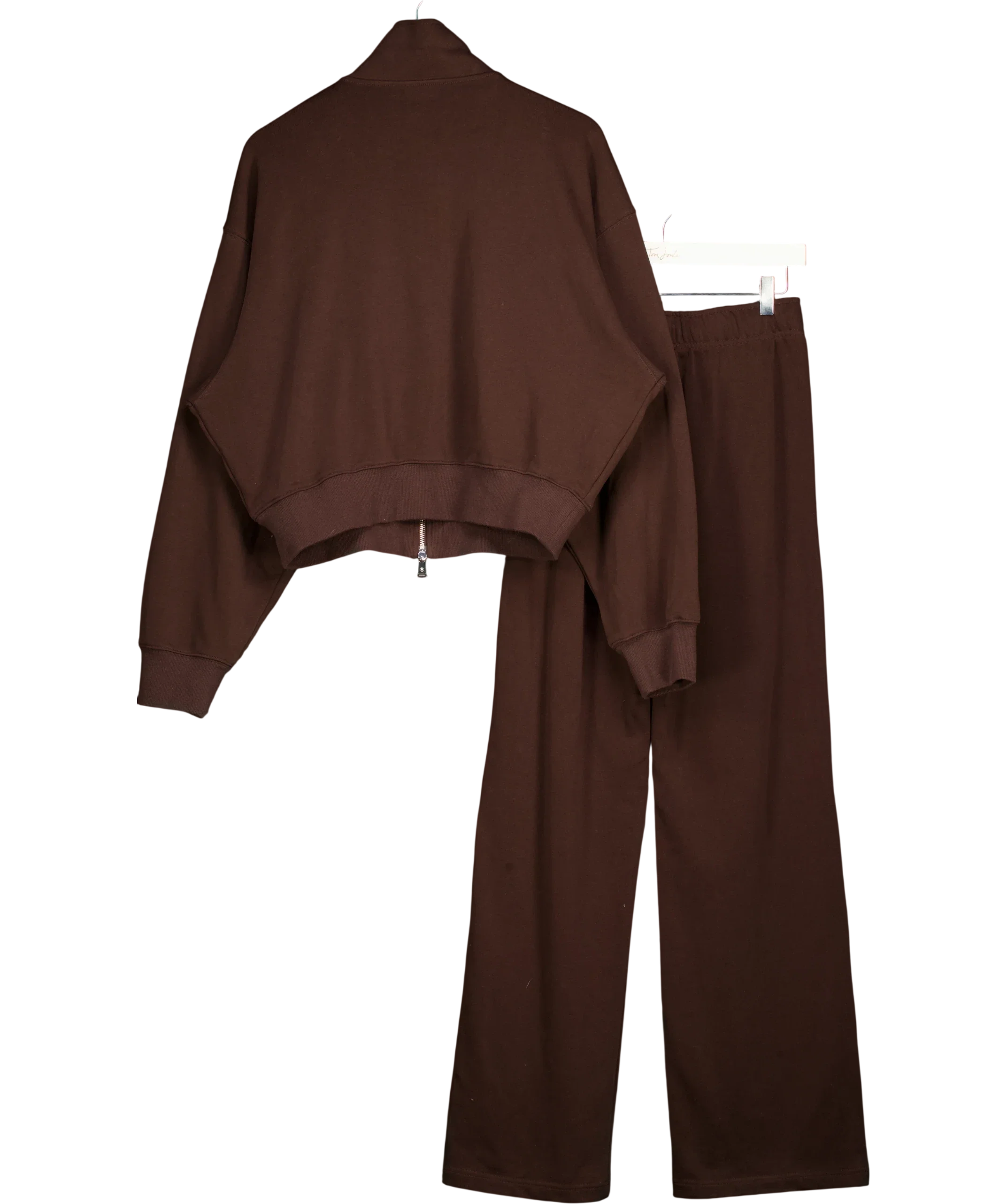 LILYSILK Brown Silkerry Heirloom '89 Tracksuit Two Piece Set Espresso Jacket, size UK XS/S — back