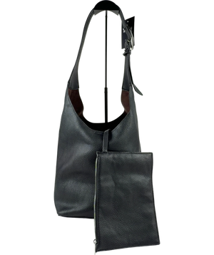 M&S Faux Leather Slouchy Shoulder Bag Black