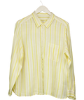 M&S Yellow Striped Pure Linen Shirt UK 18 — Front