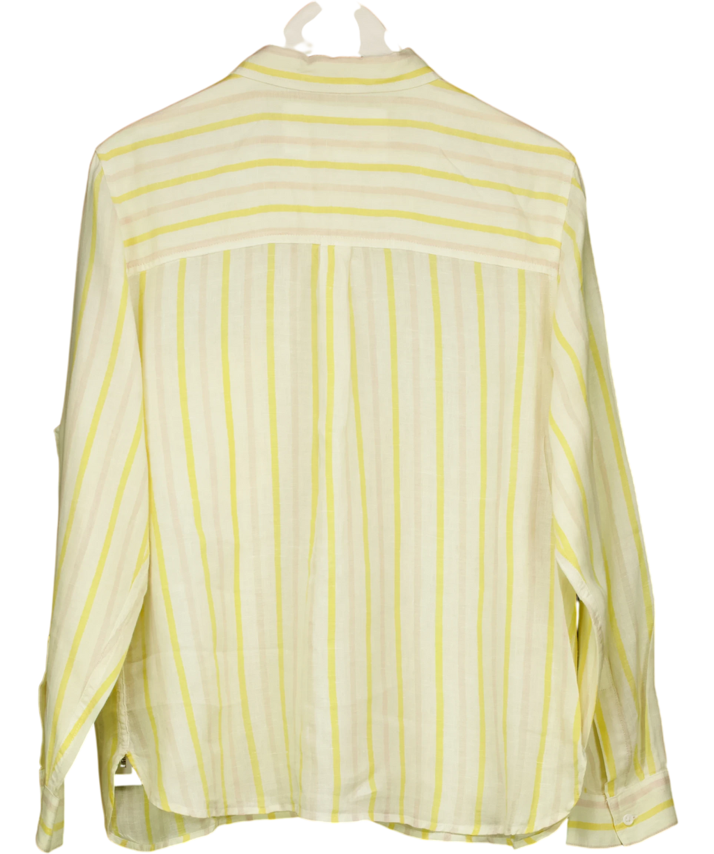 M&S Yellow Striped Pure Linen Shirt UK 18 — Back