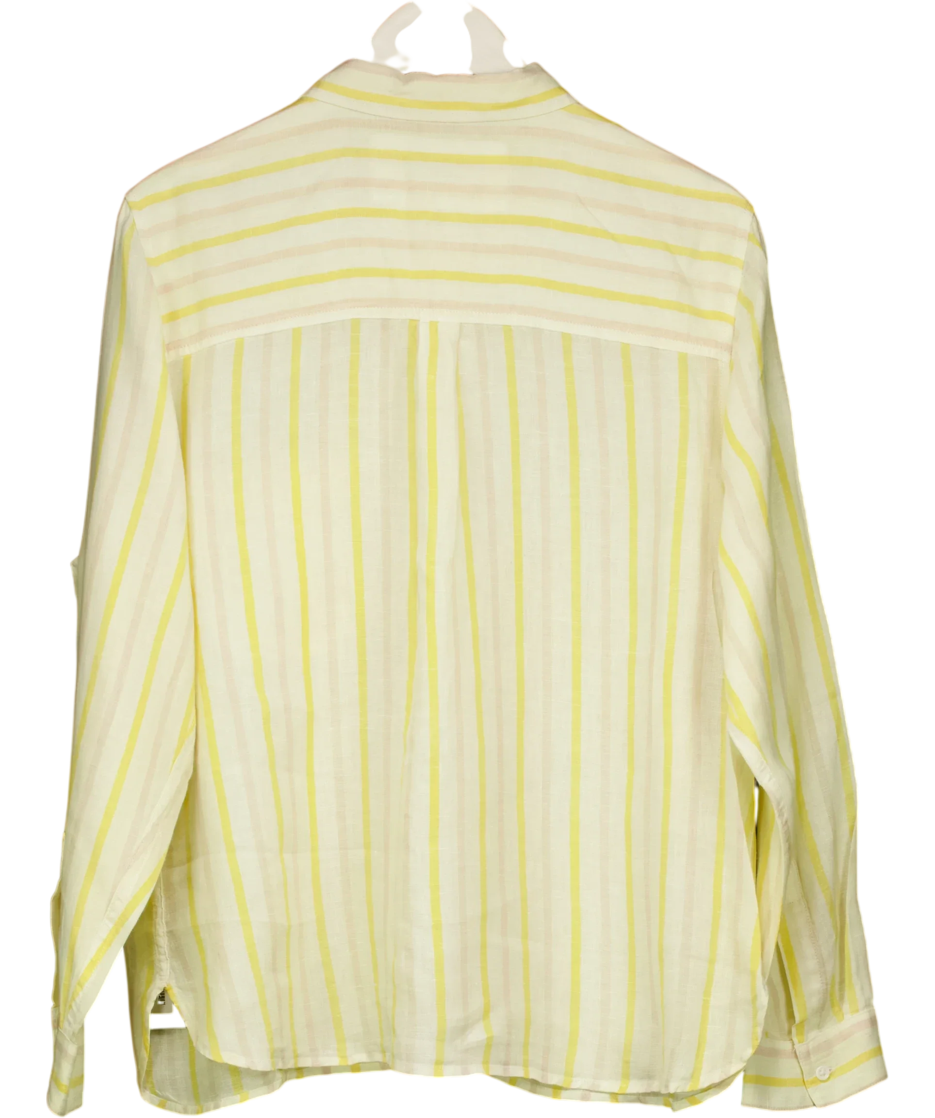 M&S Yellow Striped Pure Linen Shirt UK 18 — Back
