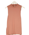H&M Nude Pink Viscose Blend High Neck Sleeveless Top UK M — Front