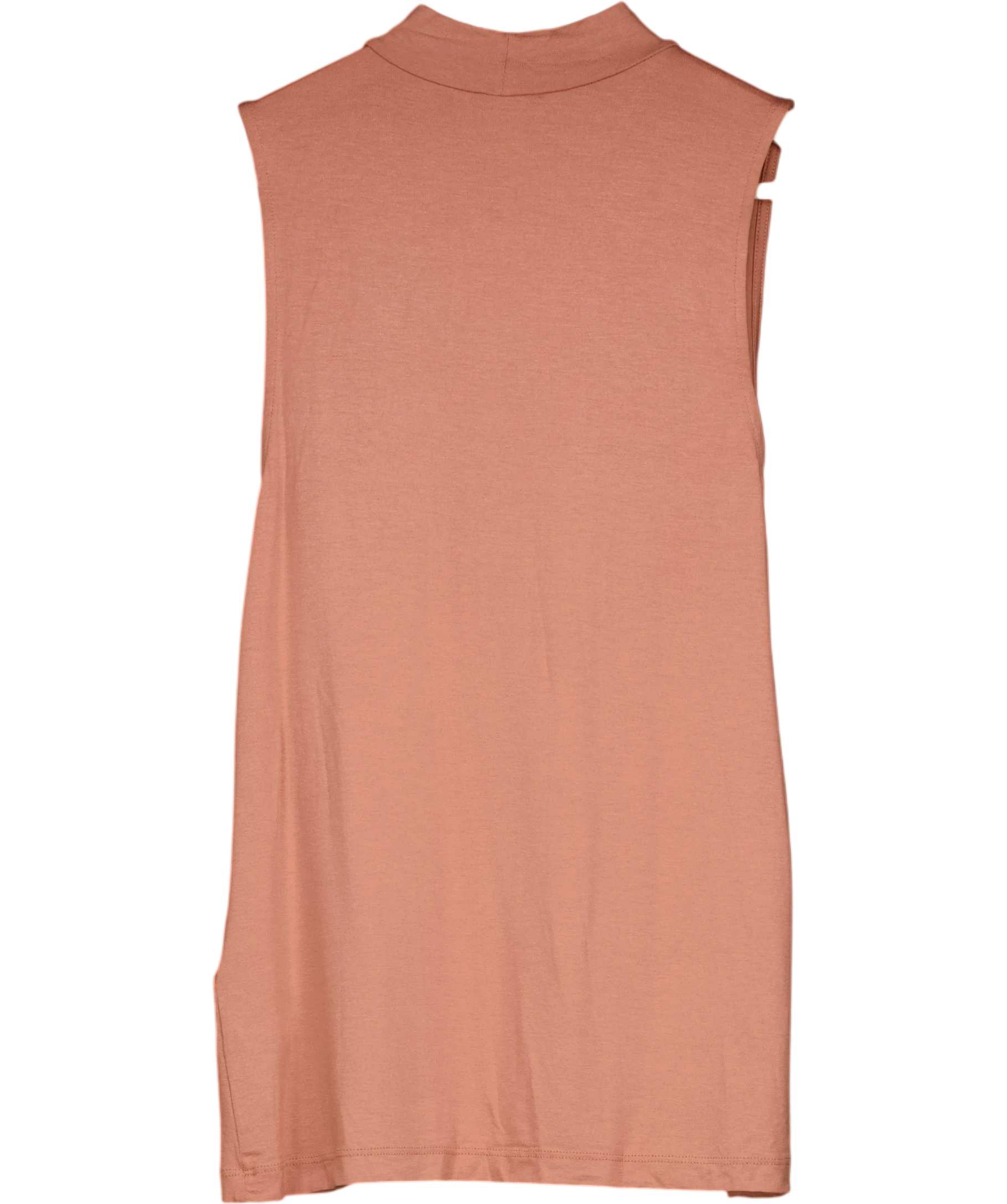 H&M Nude Pink Viscose Blend High Neck Sleeveless Top UK M — Back