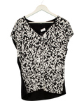 George Black / White Animal Print Jersey Back Top UK 12 — Front