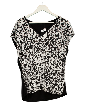 George Black / White Animal Print Jersey Back Top UK 12