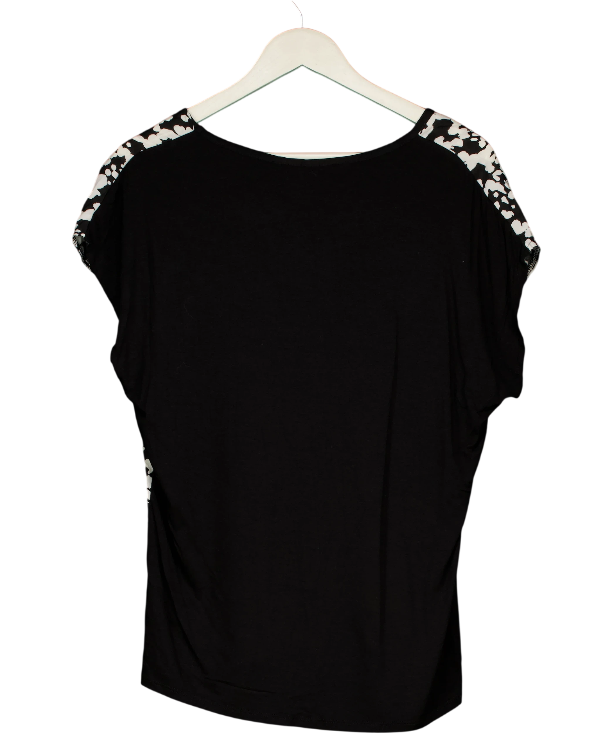 George Black / White Animal Print Jersey Back Top UK 12 — Back