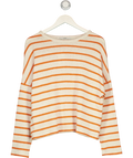 George Cream / Orange Striped Cotton Blend Sweater UK 12 — Front