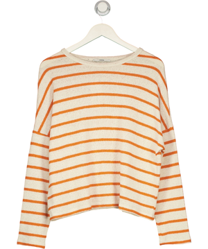 George Cream / Orange Striped Cotton Blend Sweater UK 12