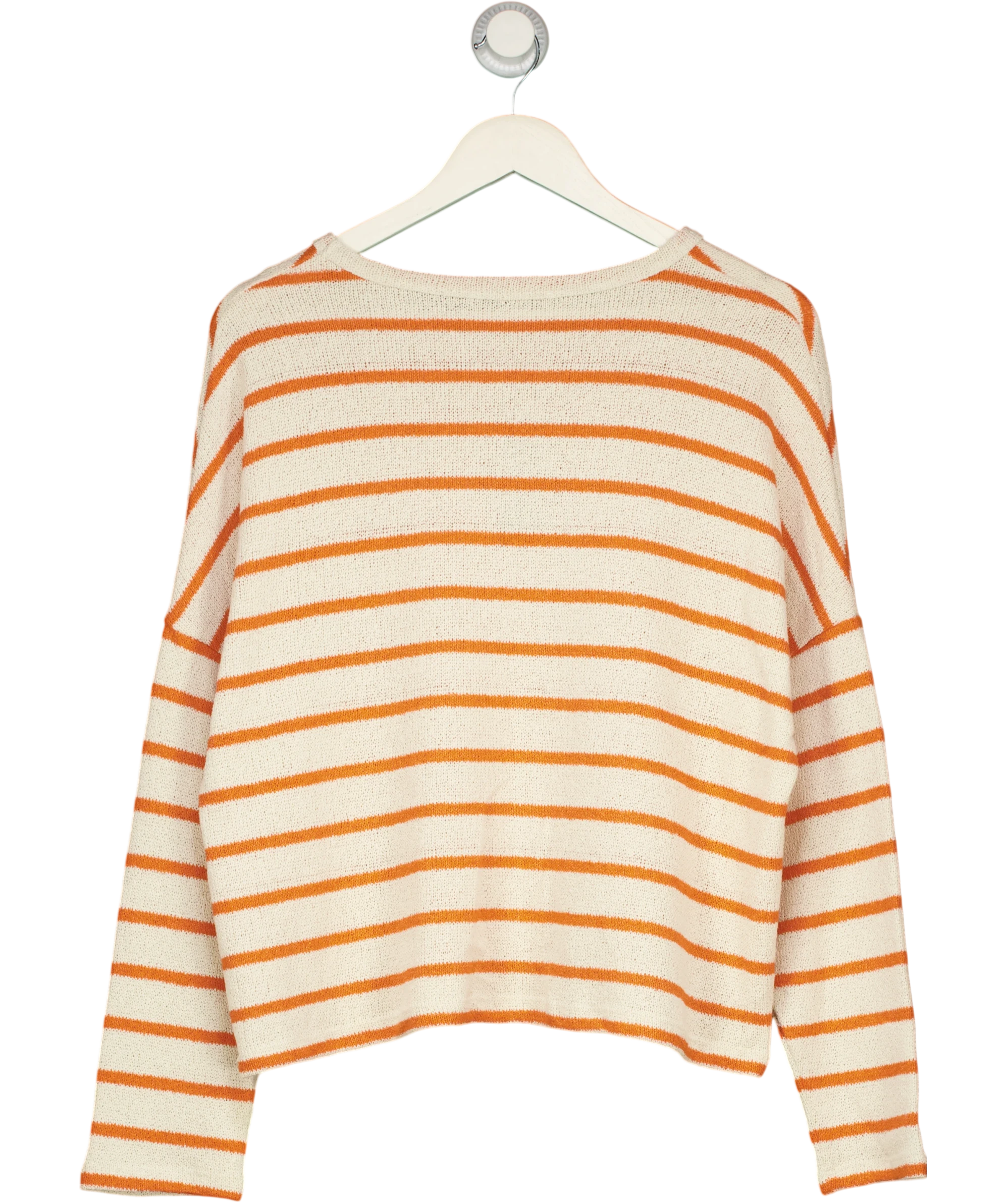George Cream / Orange Striped Cotton Blend Sweater UK 12 — Back