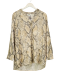 Primark Beige Snake Print Long Sleeve Blouse UK M — Front