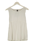 EMERY ROSE Cream Sleeveless Gathered Top UK M — Front