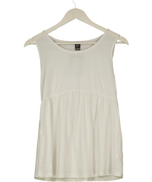 EMERY ROSE Cream Sleeveless Gathered Top UK M