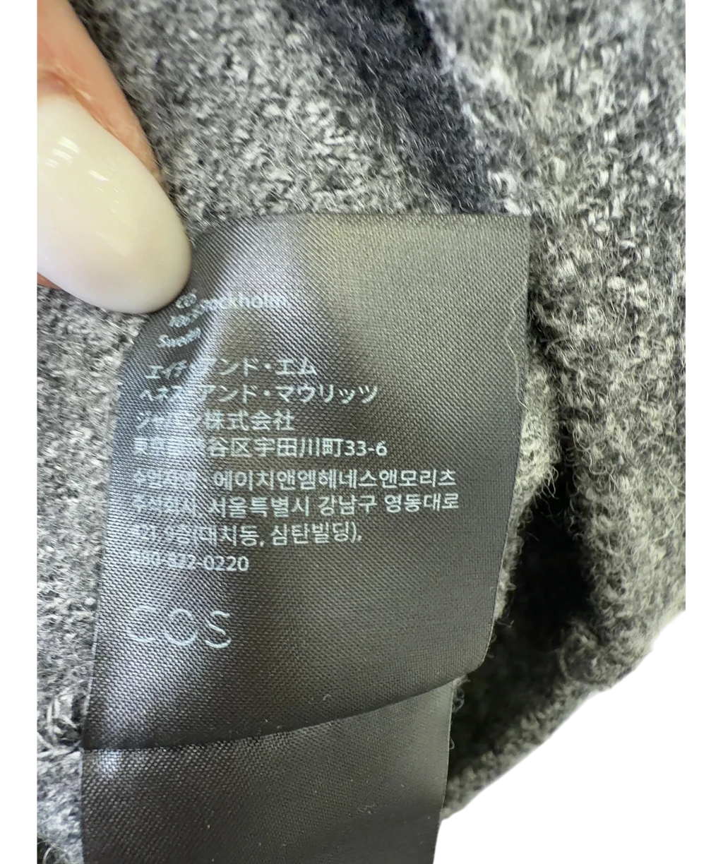 cos Grey Grey Relaxed Fit Crew Neck Knit Jumper, size UK M — care label