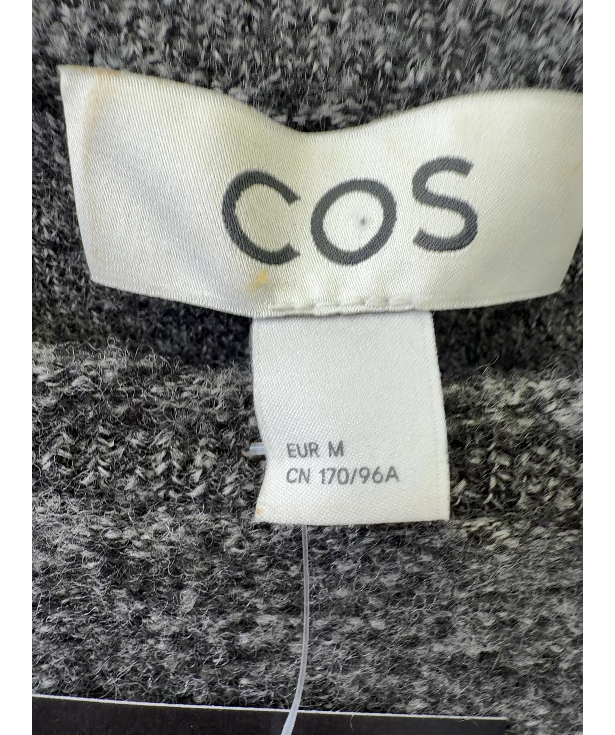 cos Grey Grey Relaxed Fit Crew Neck Knit Jumper, size UK M — detail