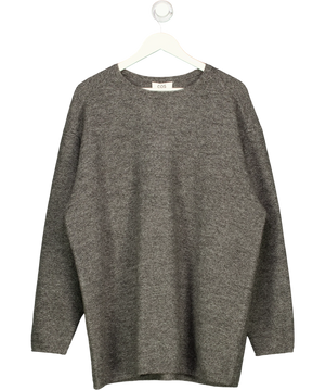 cos Grey Relaxed Fit Crew Neck Knit Jumper UK M