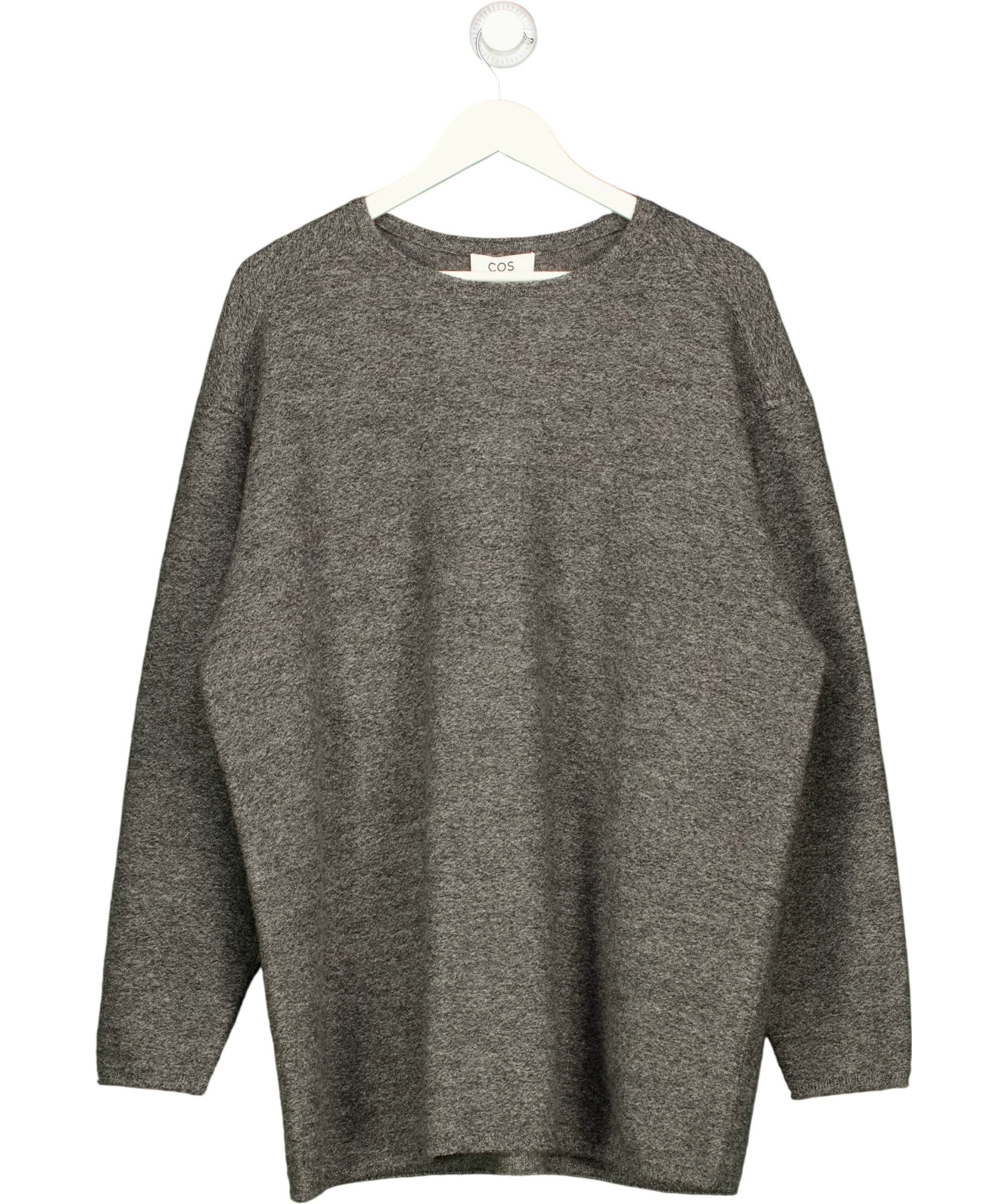 cos Grey Grey Relaxed Fit Crew Neck Knit Jumper, size UK M — front