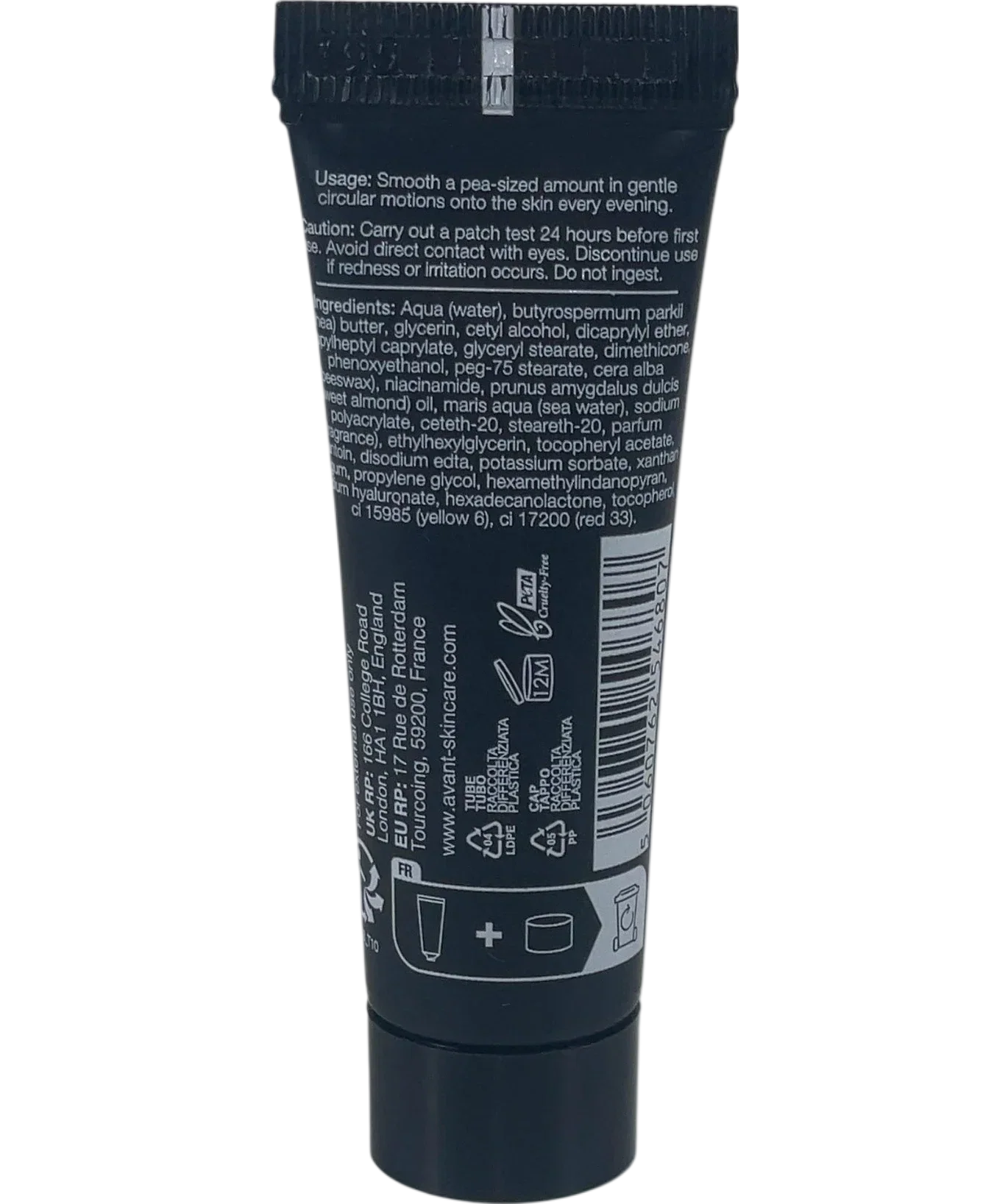 Avant Deluxe Hyaluronic Acid Vivifying Face & Eye Night Cream, size 10ml — back