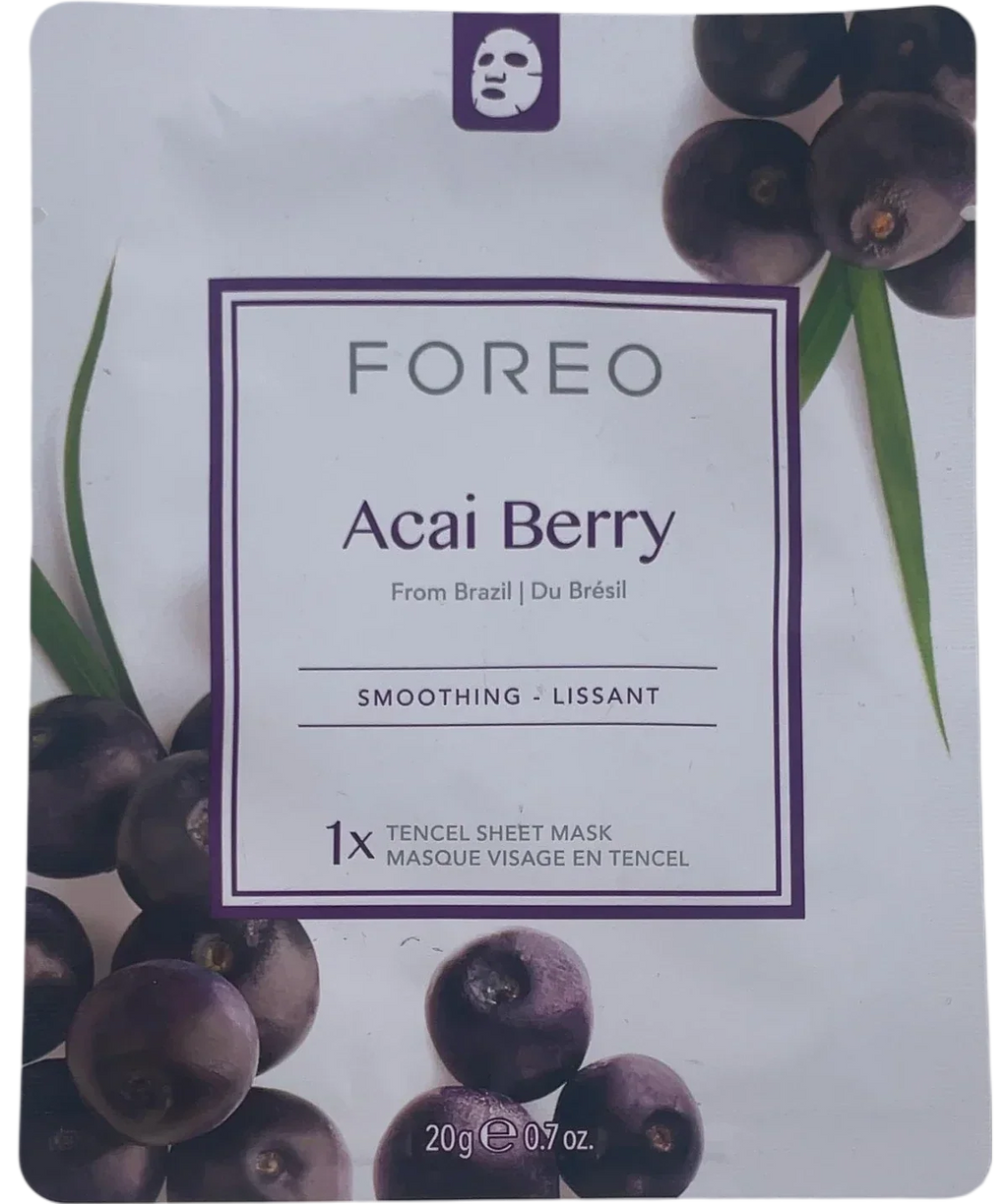 FOREO Acai Berry Smoothing Tencel Sheet Mask Purple, size 20g — front