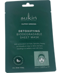 Sukin Universal Super Greens Detoxifying Biodegradable Sheet Mask Green, size 25ml — front