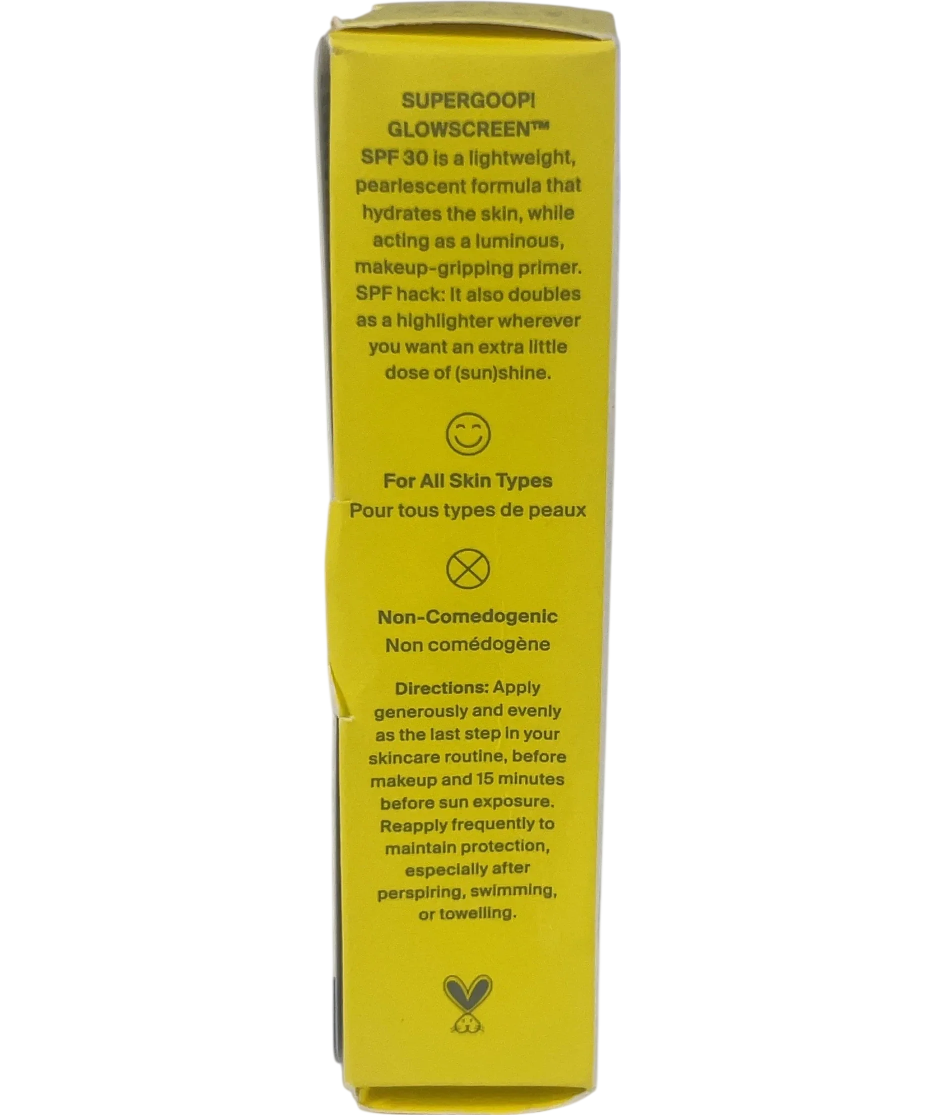 Supergoop Glowscreen Hydrating Glowing Sunscreen Primer Sunrise SPF 30, size 50ml — back