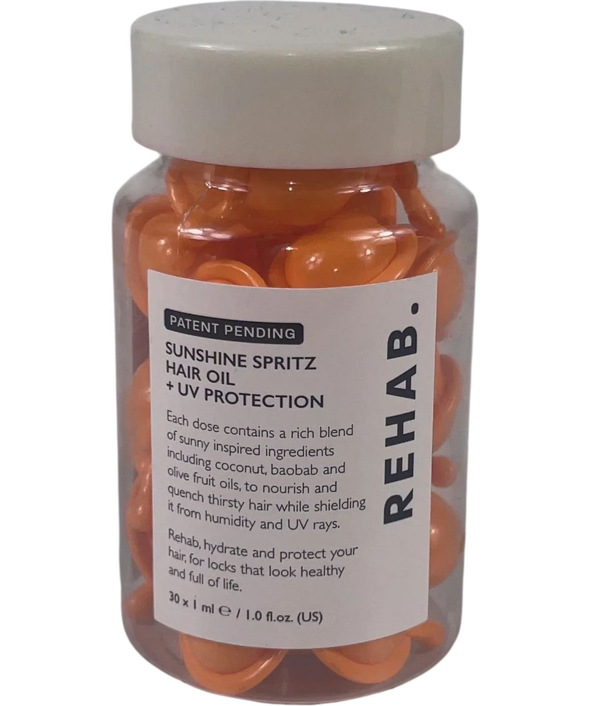Rehab Sunshine Spritz Hair Oil + UV Protection Orange, size 30 x 1ml — front