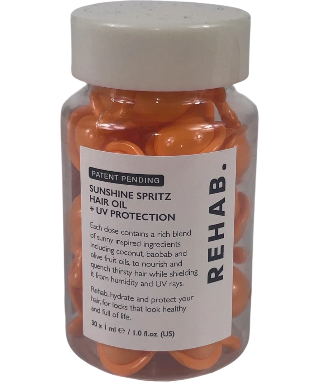 Rehab Sunshine Spritz Hair Oil + UV Protection Orange, size 30 x 1ml — front