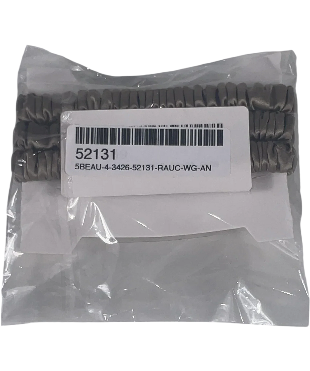 SILKI. Grey Set of 3 Luxury 100% Mulberry Silk Hair Scrunchies — back
