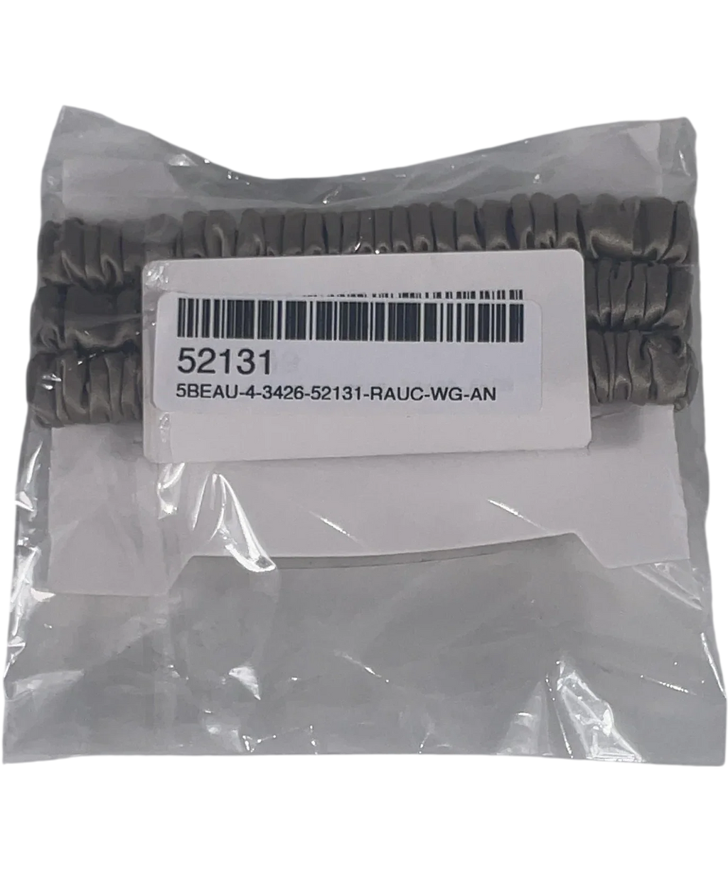 SILKI. Grey Set of 3 Luxury 100% Mulberry Silk Hair Scrunchies — back