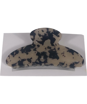 Look Fantastic Cream And Black Tortoiseshell Curved Hair Claw Clip 25g