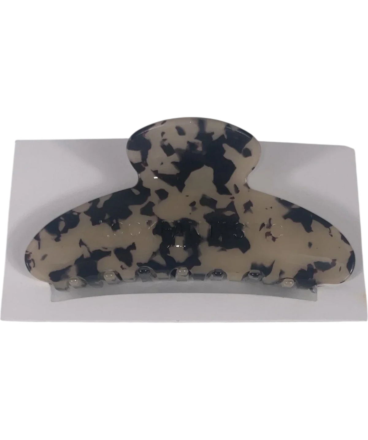 Look Fantastic Cream and Black Tortoiseshell Curved Hair Claw Clip, size 25g — front