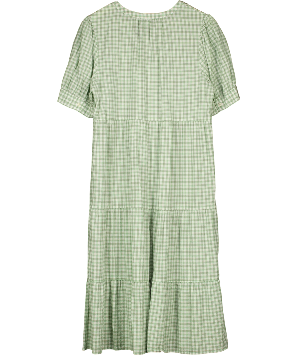 M&S Collection Green Check Tiered Dress  - Petite UK 16 — Back