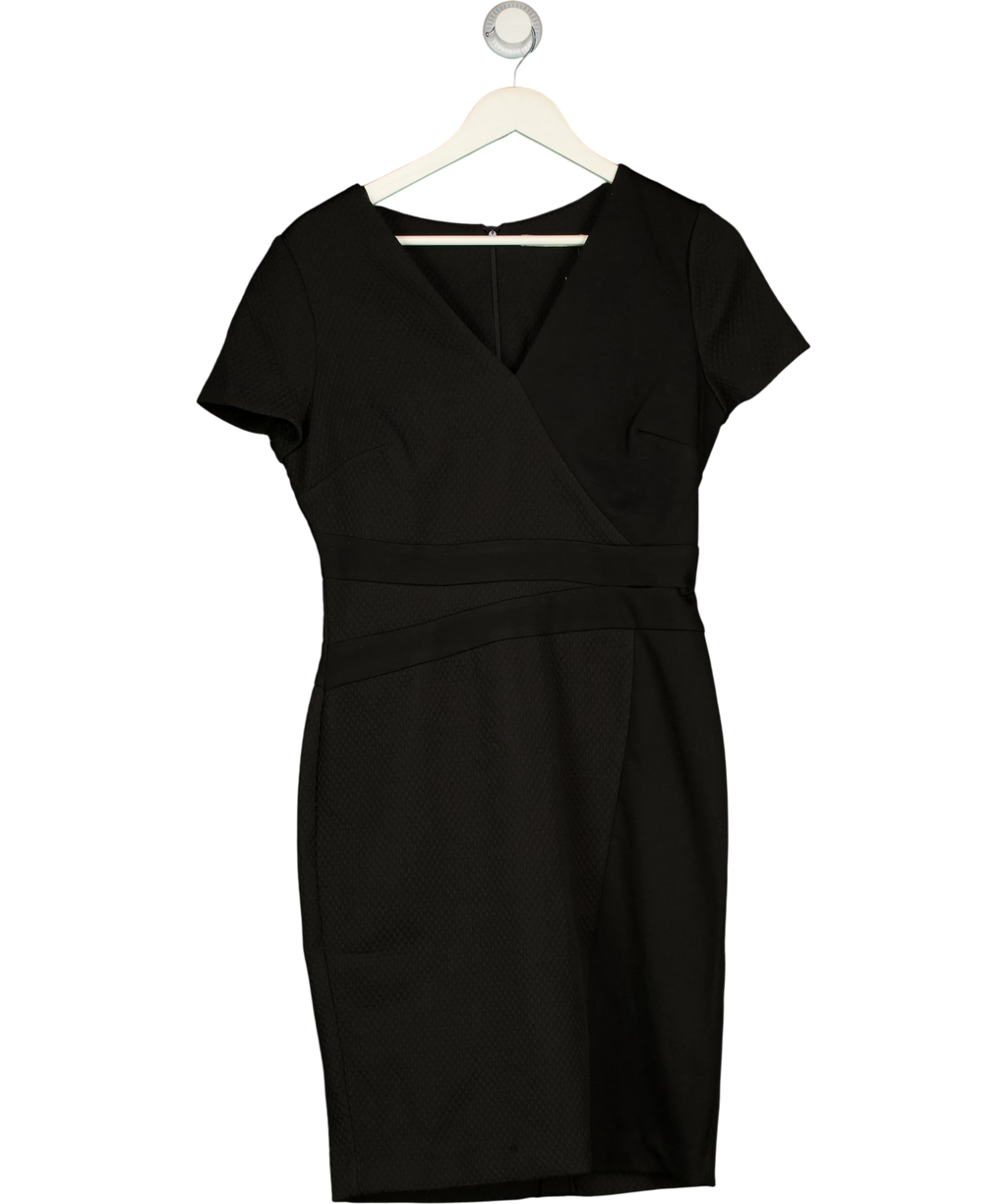 BEATRICE & GEORGE Black Quilted Detail Pencil Dress UK 12 — Front