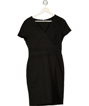 BEATRICE & GEORGE Black Quilted Detail Pencil Dress UK 12