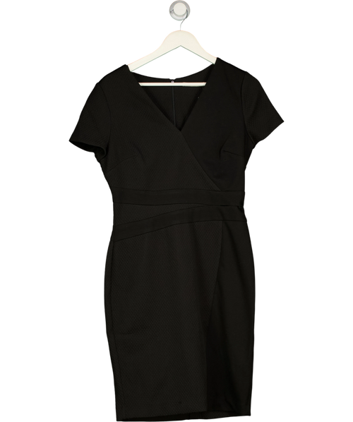 BEATRICE & GEORGE Black Quilted Detail Pencil Dress UK 12 — Front