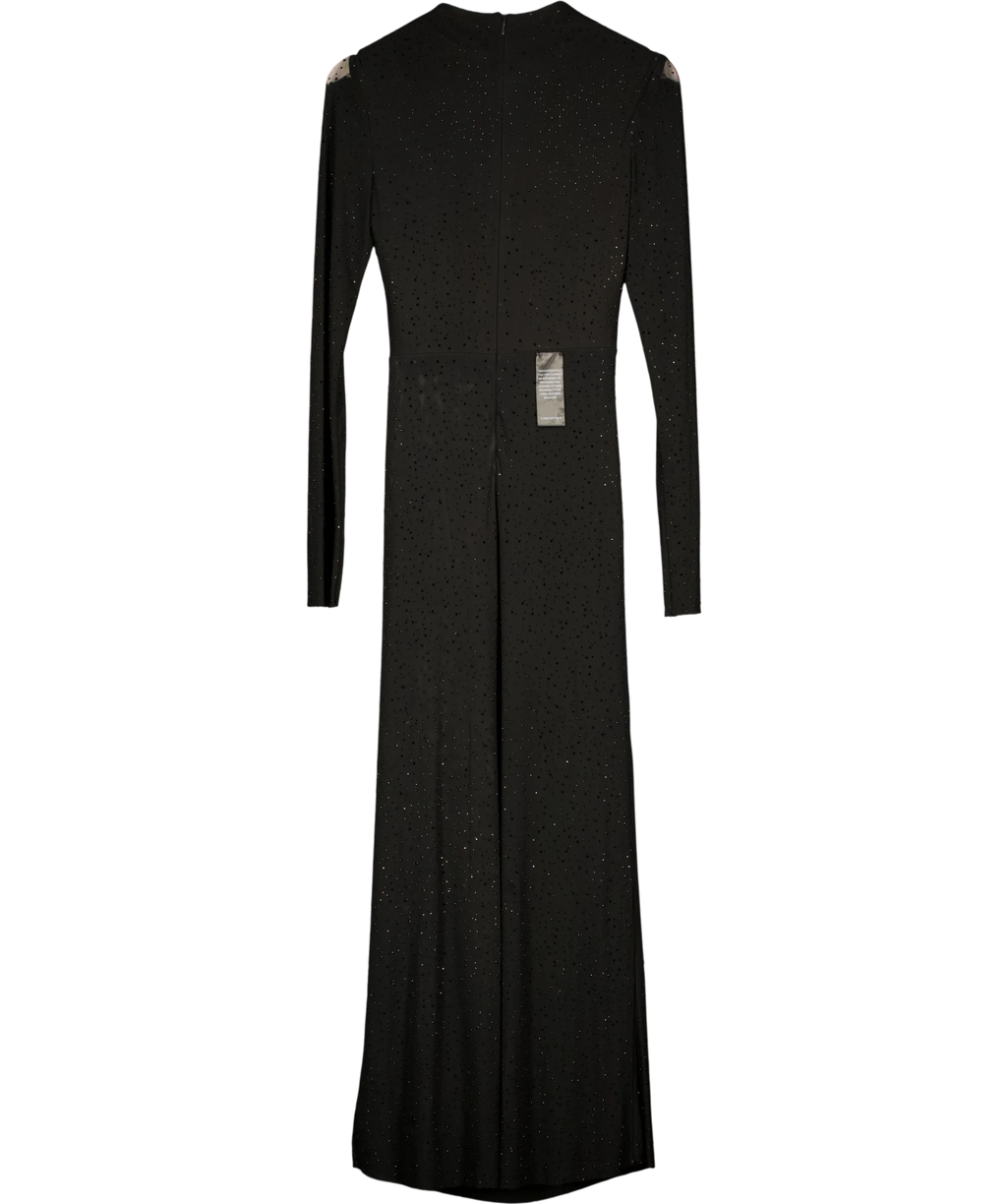 FOREVER NEW Black Nina Embellished Maxi Dress, size UK 10 — back