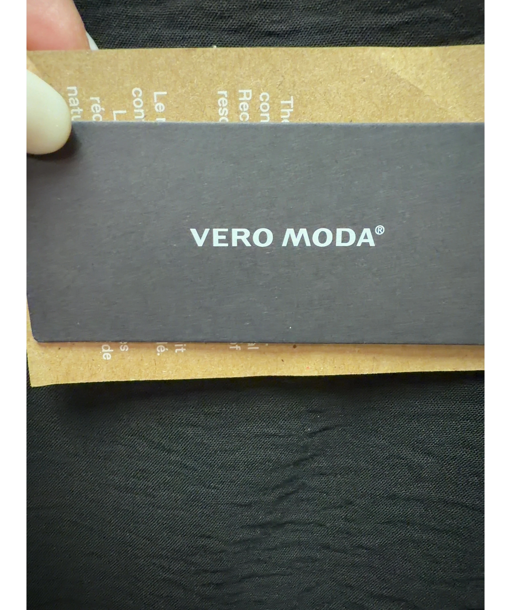 Vero Moda Black VMMATHILDA Long Dress, size UK XS — detail