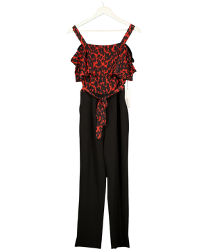 Roman Animal Print Cold Shoulder Jumpsuit Red UK 10