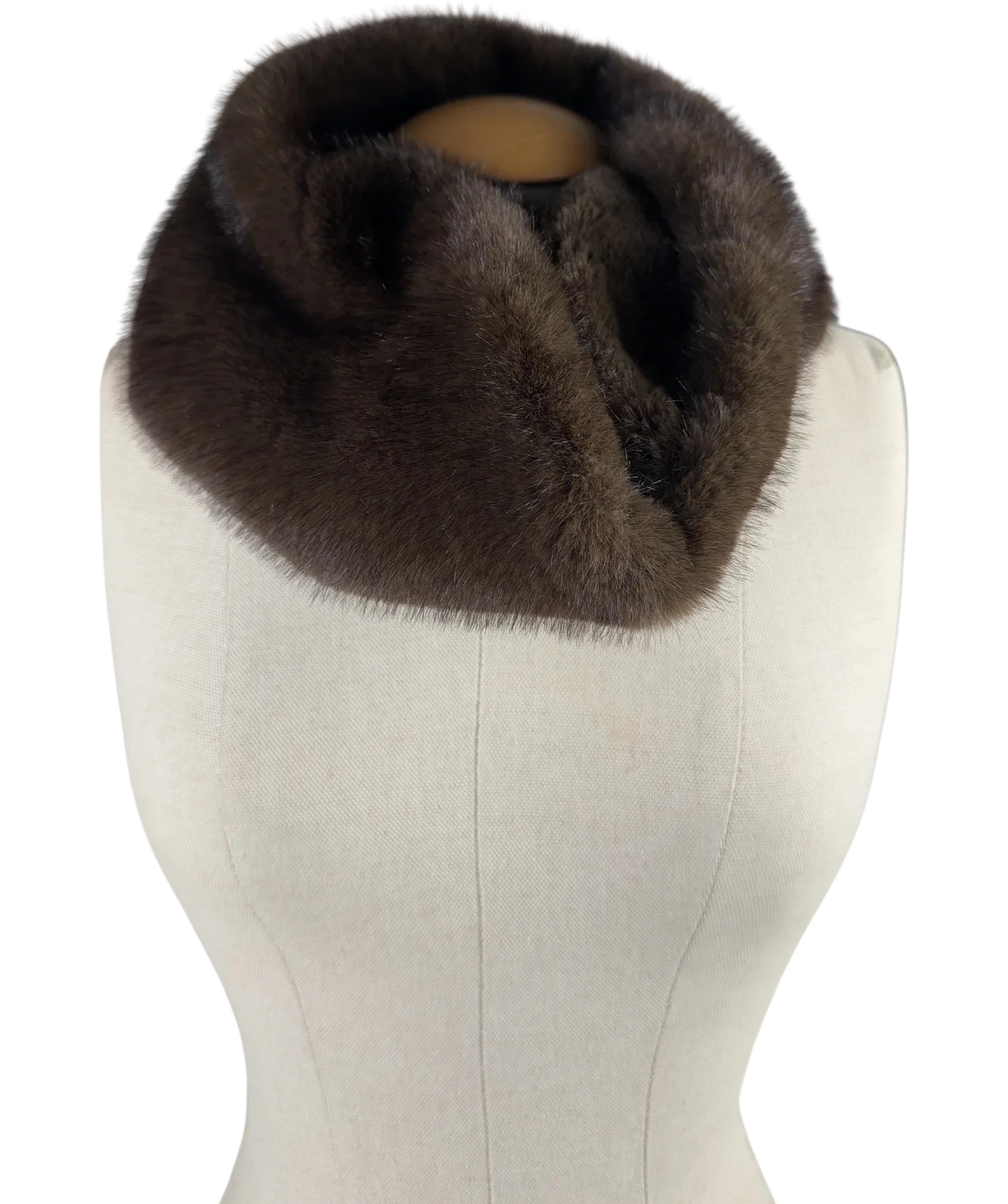 Unbranded Brown Brown Faux Fur Snood Scarf — front