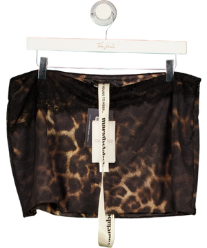 Mars the Label Black The Jayde Mini Skirt Brown Leopard Prin UK 16