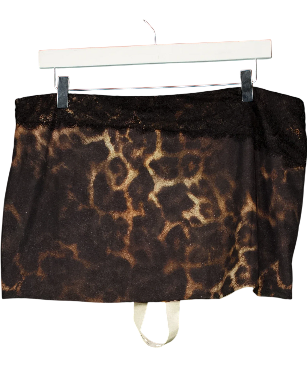 Mars the Label Black The Jayde Mini Skirt BROWN Leopard Prin, size UK 16 — back