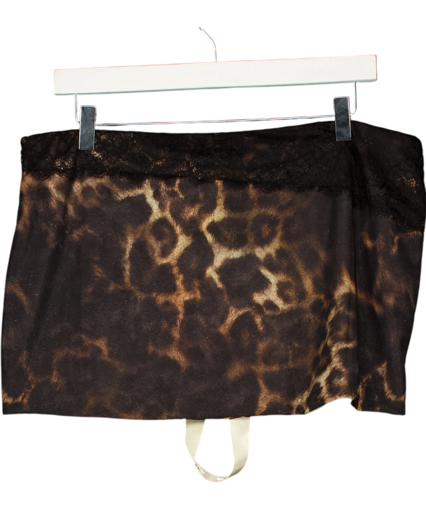 Mars the Label Black The Jayde Mini Skirt BROWN Leopard Prin, size UK 16 — back