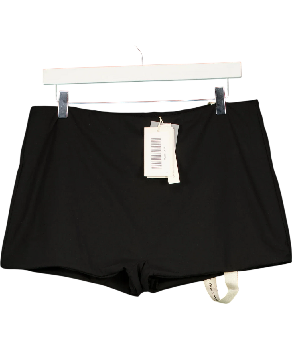 Mars the Label Black Black DOUBLE LAYER  Swim Shorts, size UK 16 — front