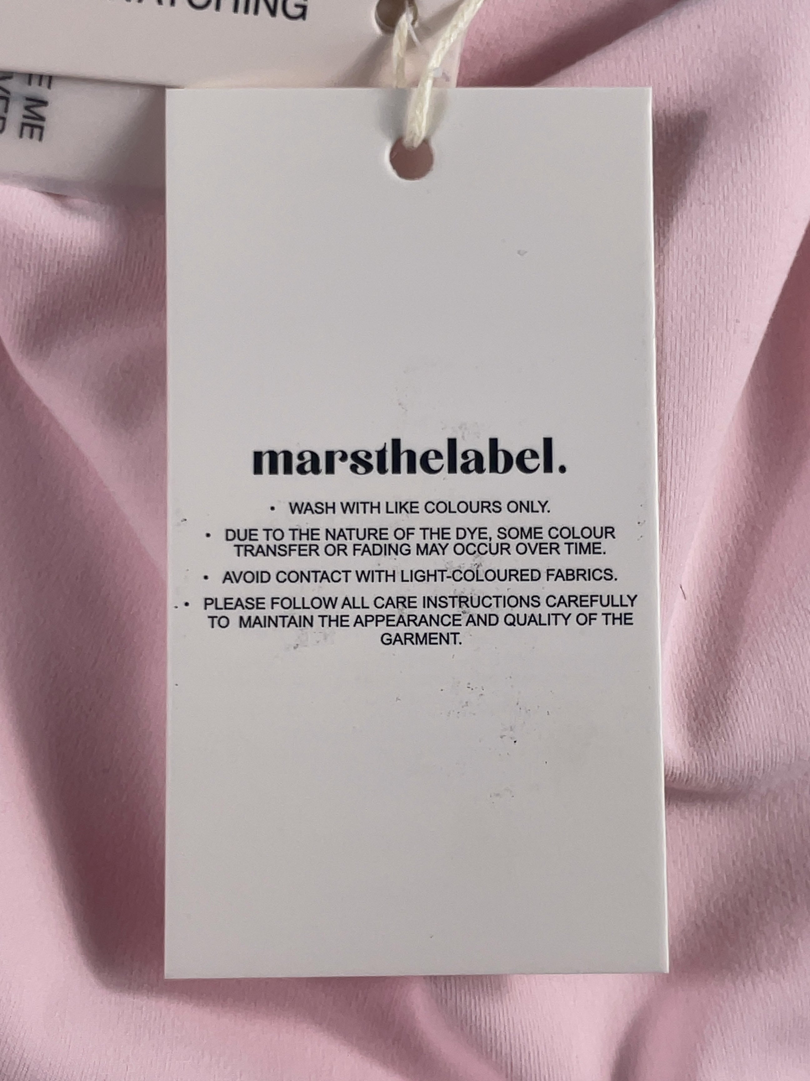 Mars the Label Pink The Maryam Capri Leggings Baby Pink, size UK 16 — label