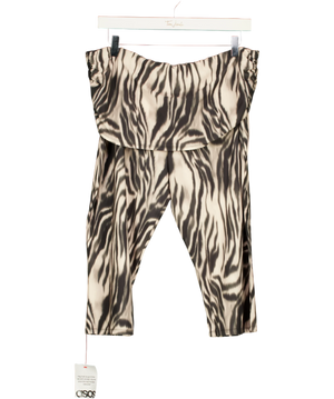 ASOS Black Foldover Skirt Zebra Print Capri Trousers UK L
