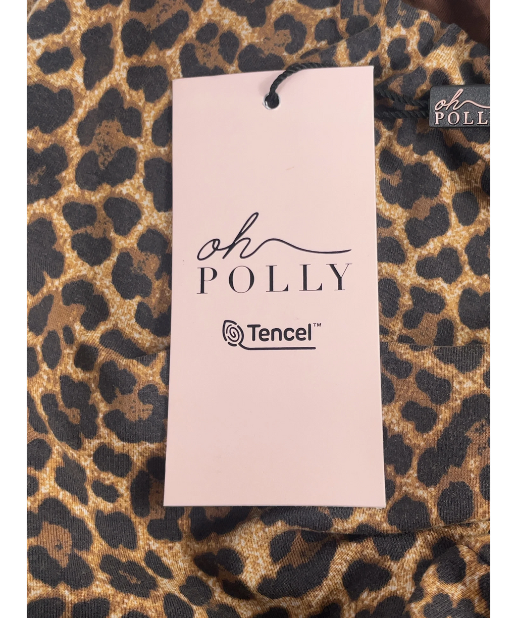 OH POLLY Orange Marlie Modal Capri Leggings Leopard, size UK XL — detail