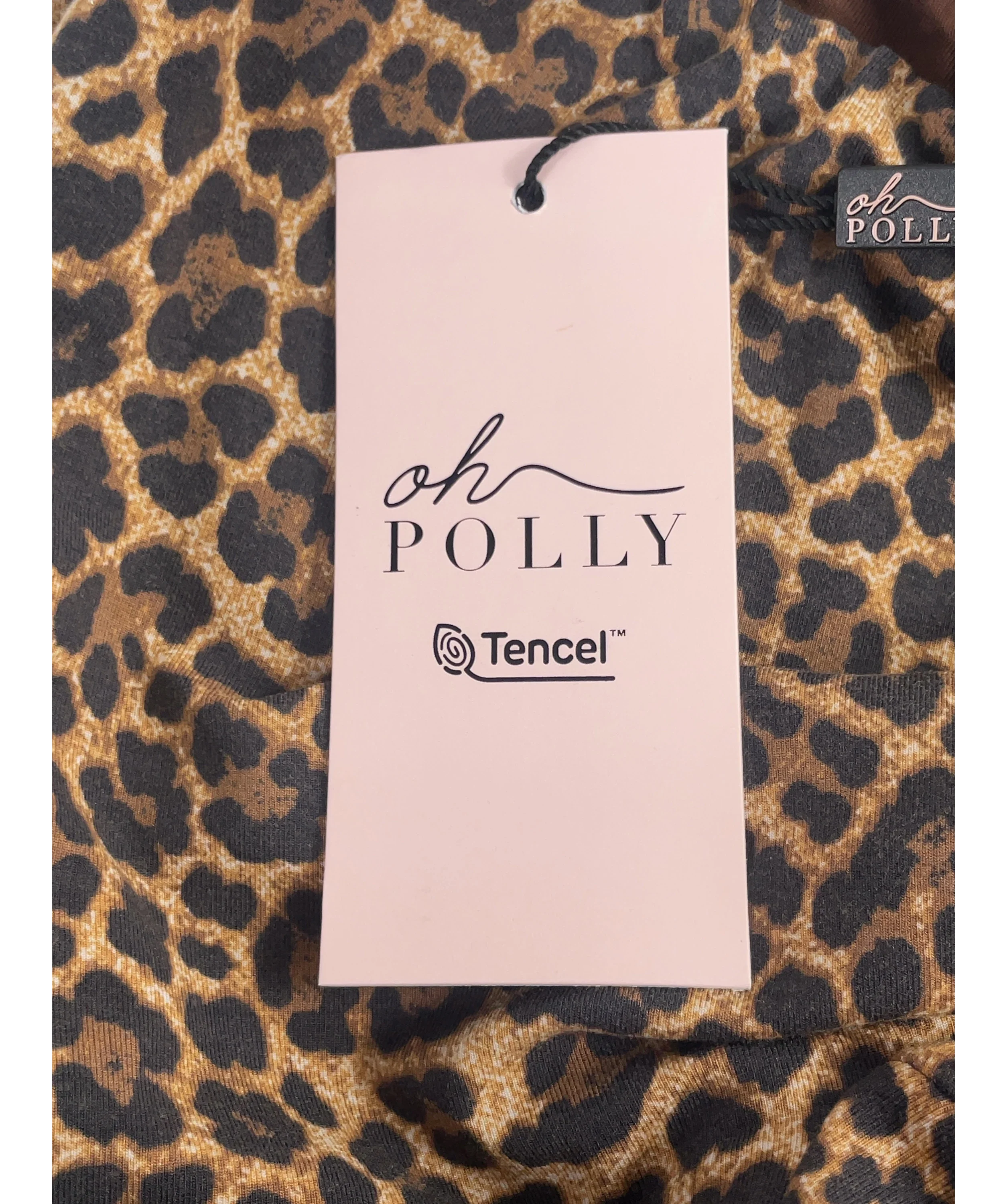 OH POLLY Orange Marlie Modal Capri Leggings Leopard, size UK XL — detail