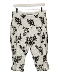 ASOS White DESIGN Sequin Lace Capri Trousers in Black and White Floral L, size UK L — front