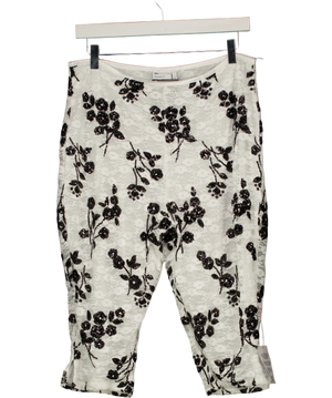 ASOS Design Sequin Lace Capri Trousers In Black And White Floral L UK L