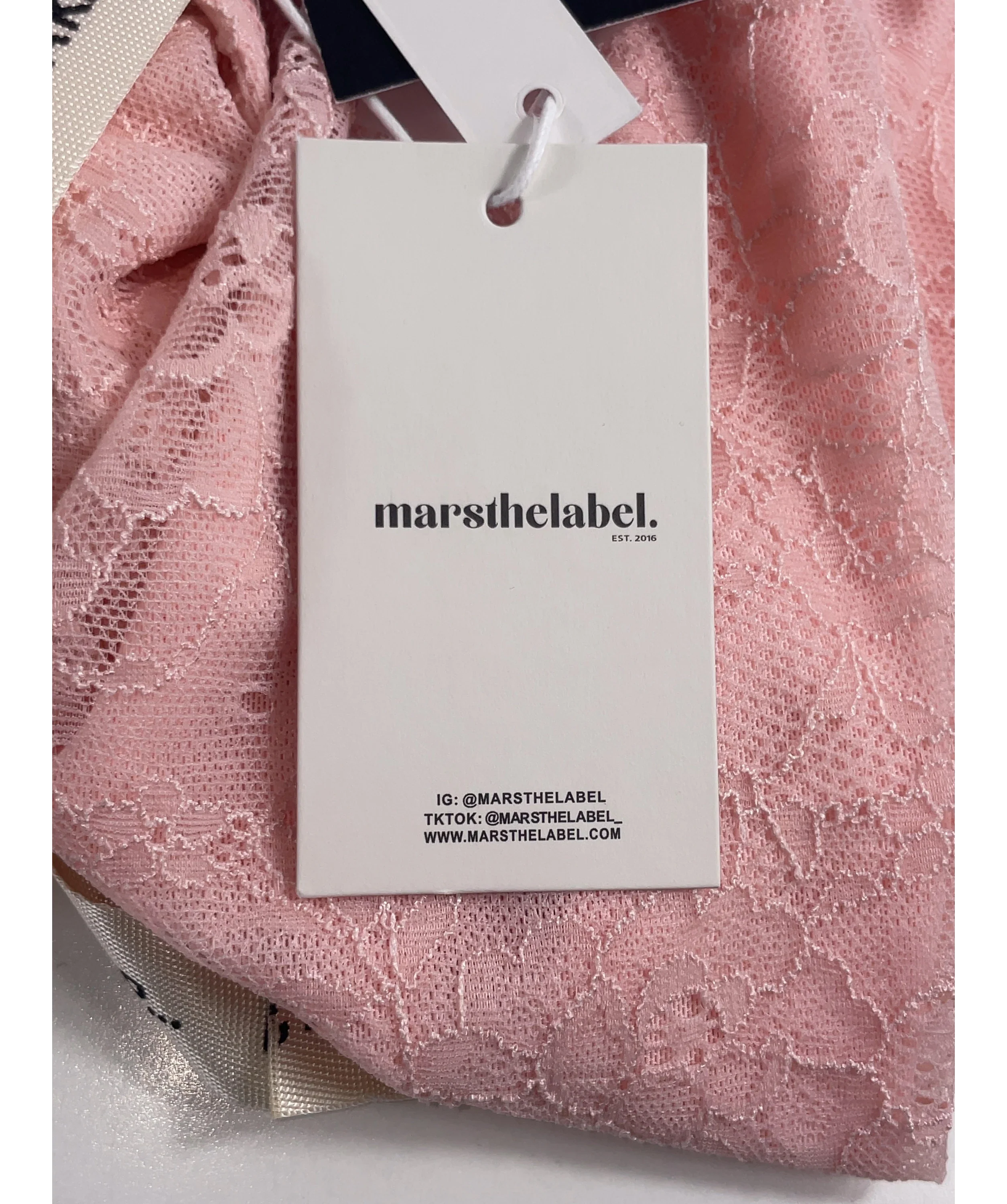 Mars the Label Pink l The Brielle Capri Bottoms in Baby Pink, size UK 16 — detail