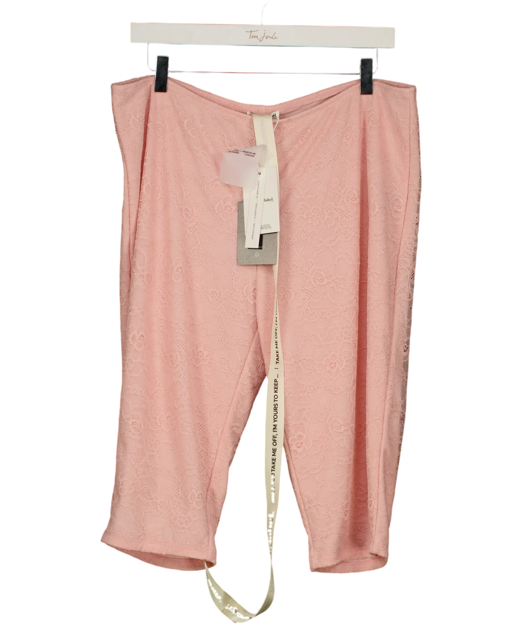 Mars the Label Pink l The Brielle Capri Bottoms in Baby Pink, size UK 16 — front